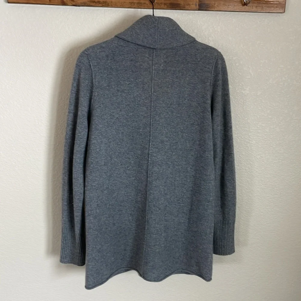 Cynthia Rowley 100% 2-Ply Cashmere Shawl Collar Cardigan Sweater L Gray Cozycore
